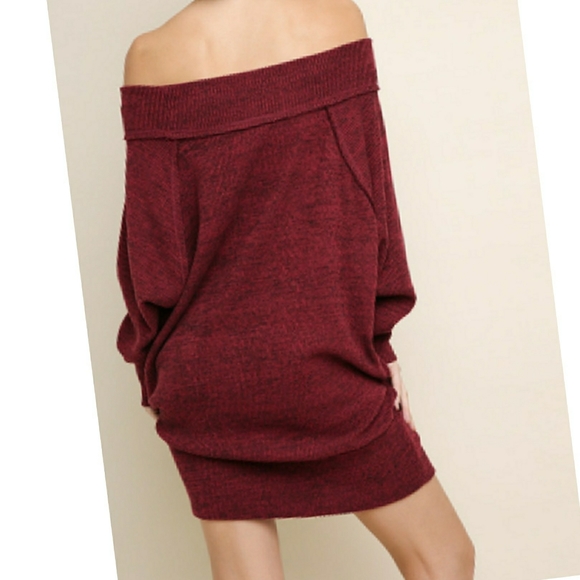 LAST ONE! Umgee Off Shoulder Rib Knit Tunic Dress - Picture 3 of 7